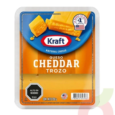 Queso Cheddar Trozado Kraft 200Gr