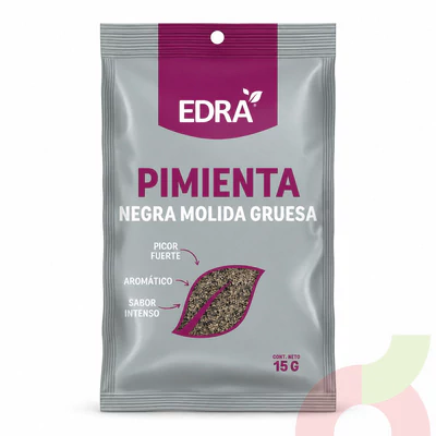 Pimienta Negra Molida Gruesa Edra 15Gr