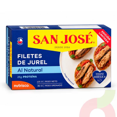 Filetes de Jurel Natural San José 125Gr - 80Gr Drenado