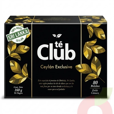 Té Negro Ceylán Exclusive Té Club 160Gr 80 Unidades