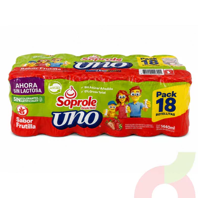 Probióticos Frutilla Uno al Día Soprole 1440Ml 18 Unidades