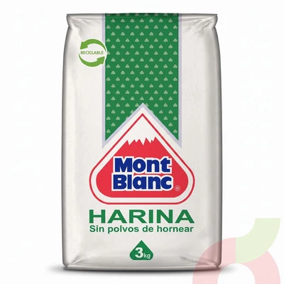 Harina Sin Polvos de Hornear Mont Blanc 3Kg 
