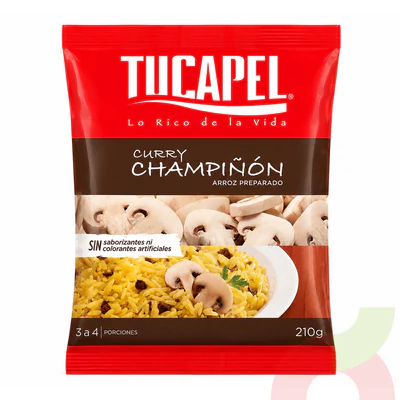 Arroz Preparado Curry Champiñón Tucapel 210Gr