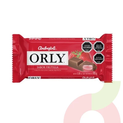 Chocolate Frutilla Orly Ambrosoli 95Gr