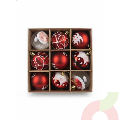 Set de 9 Esferas de Navidad Surtidas 6Cm