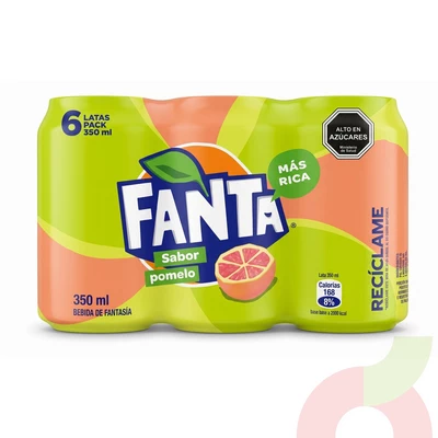 Pack Bebida Pomelo Fanta 350Cc 6 Unidades