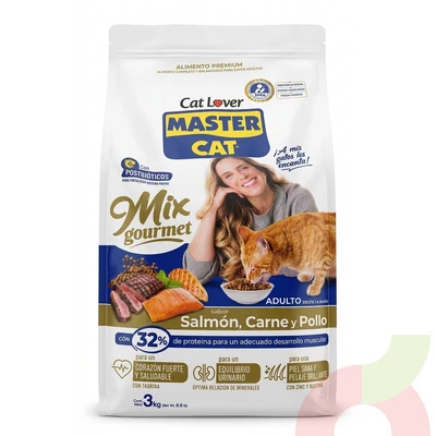 Mix Salmón, Carne & Pollo Master Cat 3Kg