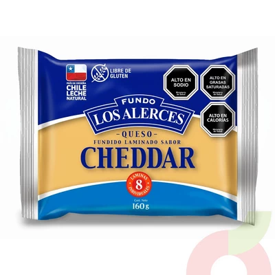 Queso Cheddar Laminado Los Alerces 160Gr