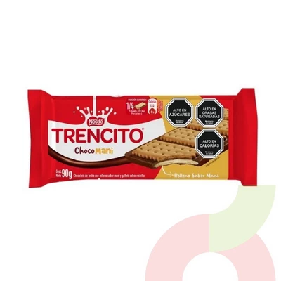Chocolate Trencito Relleno Galleta y Maní 90gr
