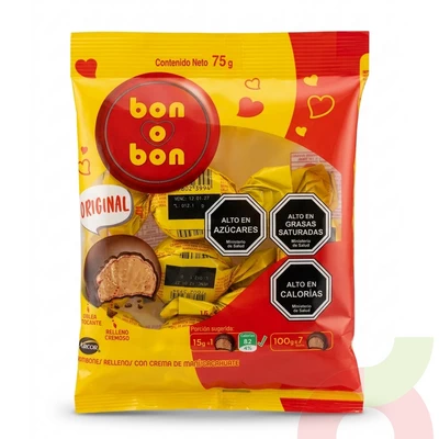 Bonobon Chocolate Maní Arcor 75Gr 5 Unidades