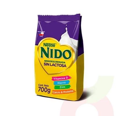 Leche en Polvo Semidescremada Sin Lactosa Nido 700Gr