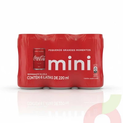 Pack Mini Lata Coca Cola 220Cc 6 Unidades