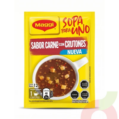 Sopa para Uno Carne con Crutones Maggi 12Gr