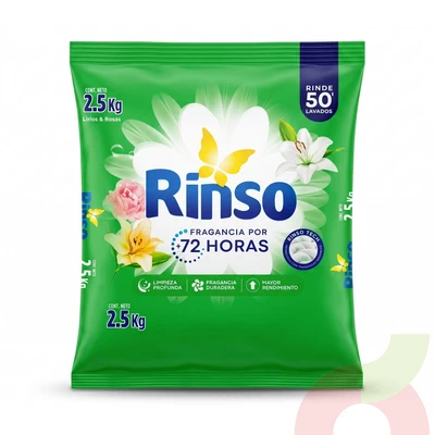 Detergente en Polvo Lirios Rinso 2.5Kg