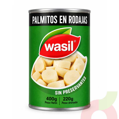 Palmitos en Rodajas Wasil 400Gr - 220Gr Drenado