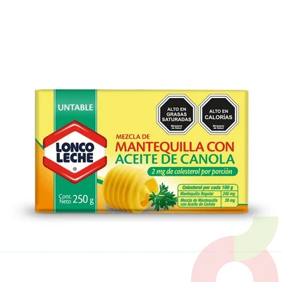 Mantequilla con Aceite de Canola Loncoleche 250Gr