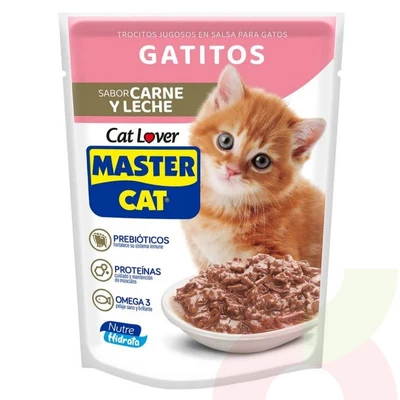 Trocitos Carne & Leche Gatitos Master Cat 85Gr