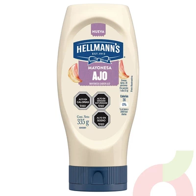 Mayonesa Ajo Squeeze Hellmanns 335Gr