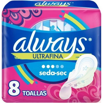 Toallitas Always Dia Ultrafina Seca 8 Unidades