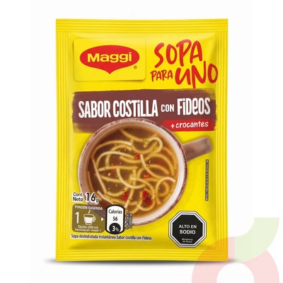 Sopa para Uno Costilla con Fideos Maggi 16Gr