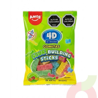 Gomitas Sour Building Sticks Amos 40Gr