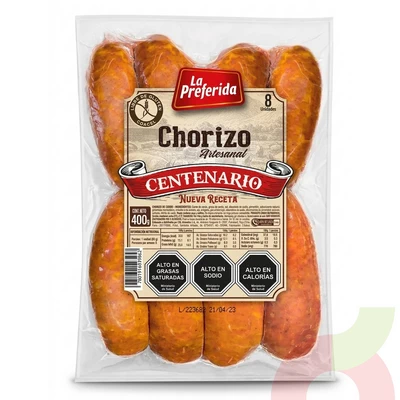 Chorizo Artesanal Centenario La Preferida 400Gr 8 Unidades