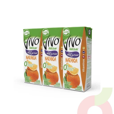 Pack Néctar Naranja Vivo 190Ml 3 Unidades