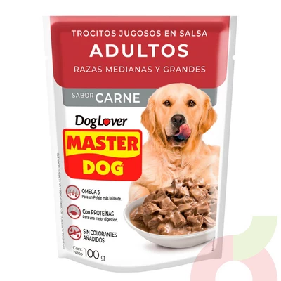 Trocitos Carne en Salsa Adulto Master Dog 100Gr