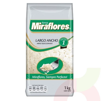 Arroz Laminado Grado 1 Miraflores 1Kg