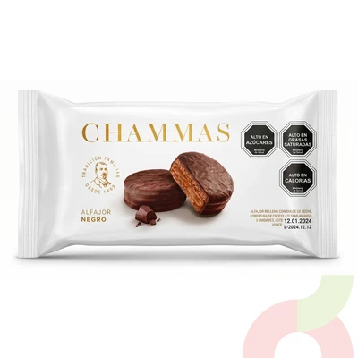 Alfajor Negro Chammas 300Gr 6 Unidades