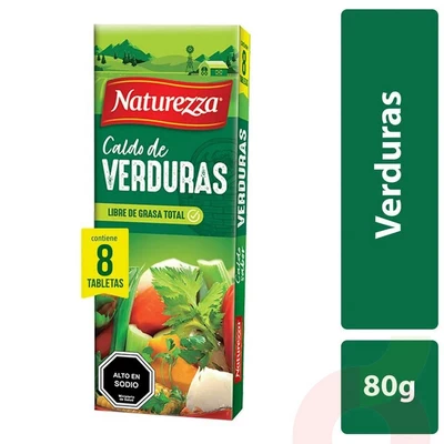 Caldo de Verduras 8 Tabletas Naturezza 80Gr 