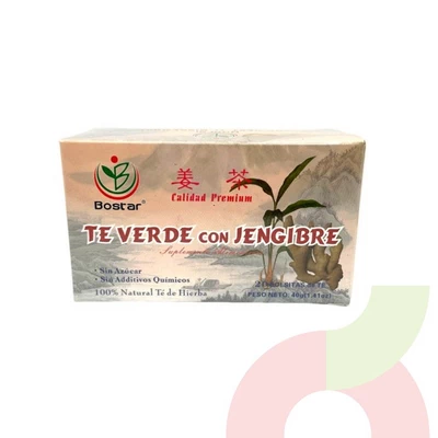 Té Verde con Jengibre Bostar 20 Unidades
