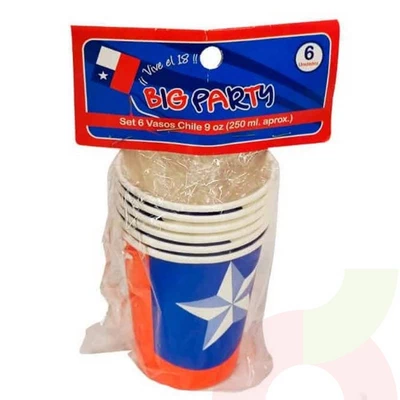 Set 6 Vasos Fiestas 250Ml