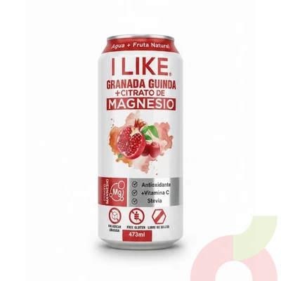 Agua Granada Guinda+Citrato de Magnesio I Like 473Ml