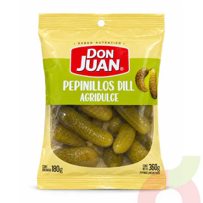 Pepinillos Dill Agridulce Don Juan 180Gr Drenado