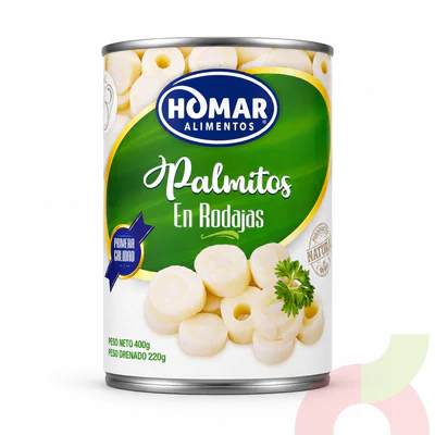 Palmitos en Rodajas Homar 400Gr - 220Gr Drenado