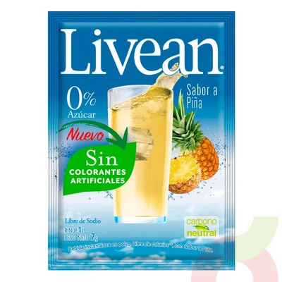 Jugo Instantáneo en Polvo Piña Livean 7Gr