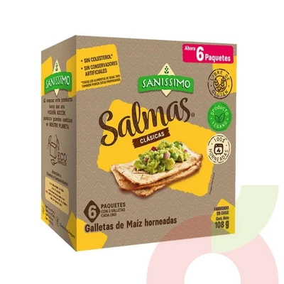 Galletas Salmas Clásica Sanissimo 108Gr 6 Unidades
