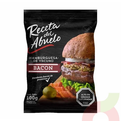 Hamburguesa Vacuno Bacon Receta del Abuelo 100Gr