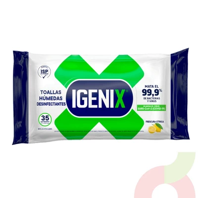 Toallas Húmedas Desinfectantes Igenix 35 Unidades
