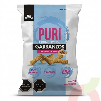 Crunchys de Garbanzos Pasta de Maní Puri 25Gr
