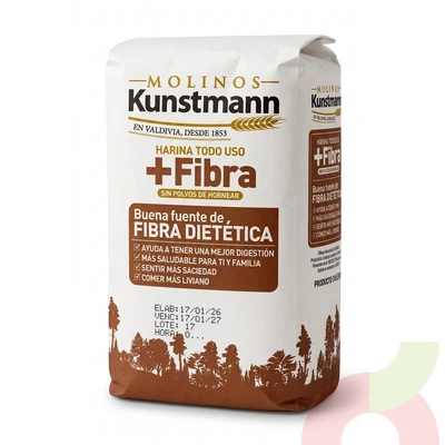 Harina + Fibra Sin Polvos Kunstmann 1Kg