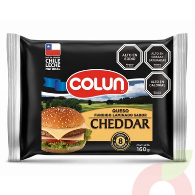 Queso Cheddar Laminado Colun 160Gr