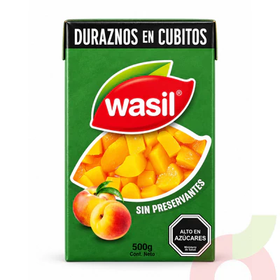 Duraznos en Cubitos Wasil 500Gr - 265Gr Drenado