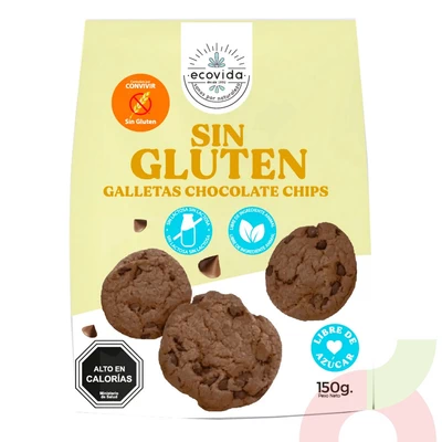 Galletas Chocolate Chips Sin Gluten Ecovida 150Gr 