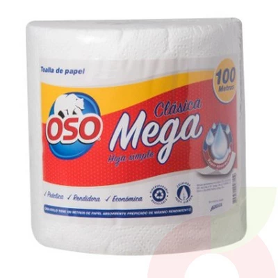 Toalla Papel Clásica Mega Oso 100Mt