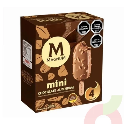 Mini Magnum Chocolate Almendra Bresler 240Ml 4 Unidades