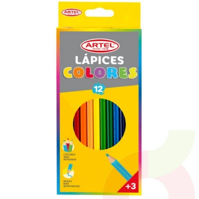  Lápices Colores Largos 12 Unidades Artel