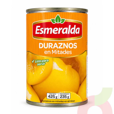 Duraznos en Mitades Esmeralda 235Gr Drenado