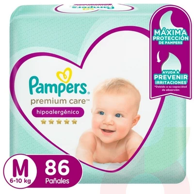 Pañales Pampers Premium Care M 86 Unidades